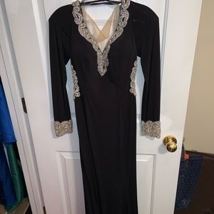 Black long sleeve pageant/prom gown